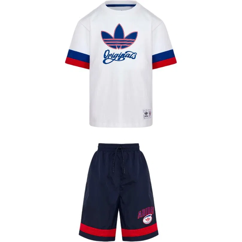 Спортивный костюм Casual Sportswear BASKETBALL TRACKSUIT 2 Piece Set Kids' Adidas Originals, White/Legend Ink