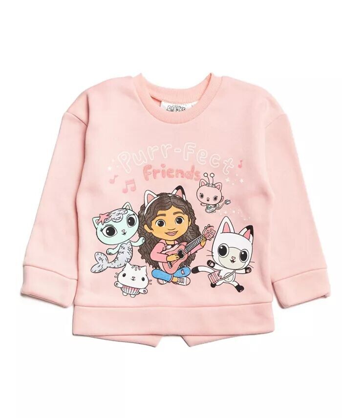 Комплект одежды из флисового свитшота и леггинсов Dreamworks Gabbys для кукольного домика для маленьких девочек, комплект одежды для малышей Dreamworks Gabby'S Dollhouse, мультиколор — фото 4