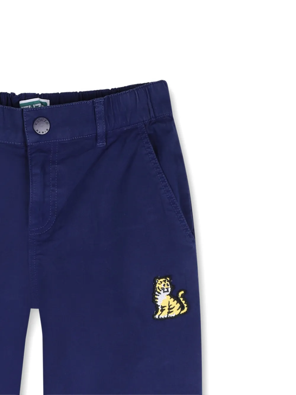 Брюки с нашивкой в виде тигра Kenzo Kids, синий — фото 3
