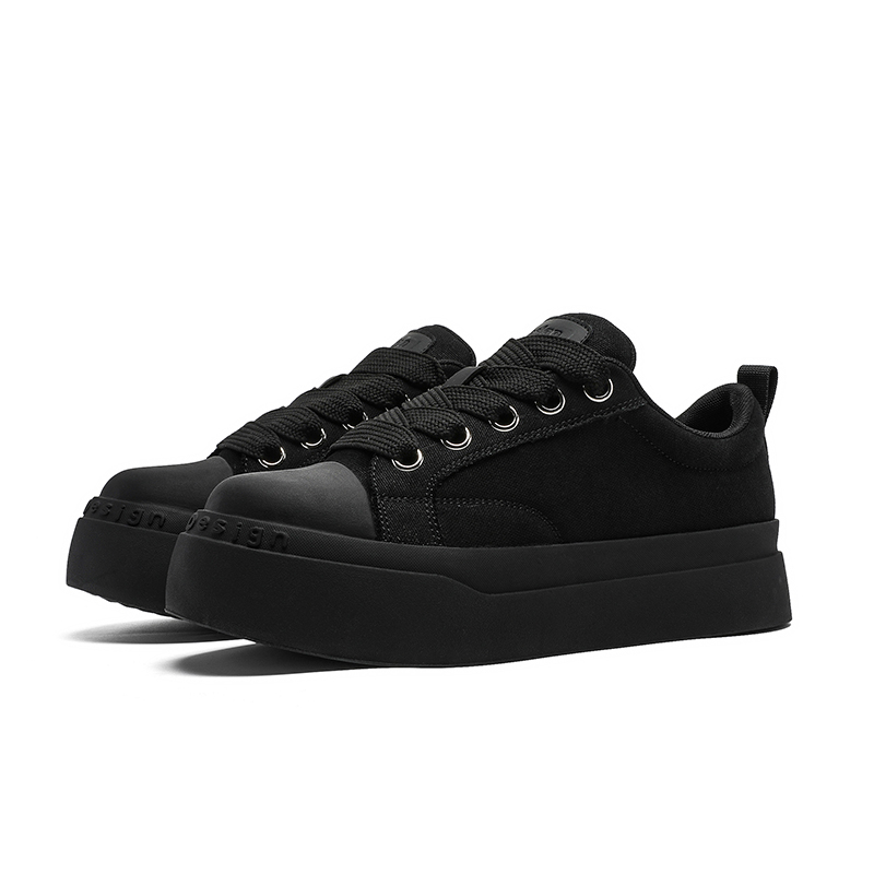 

MUYI Амортизирующие легкие дышащие лоу-топ скейтбордские кроссовки унисекс черные женские, цвет Black Women's