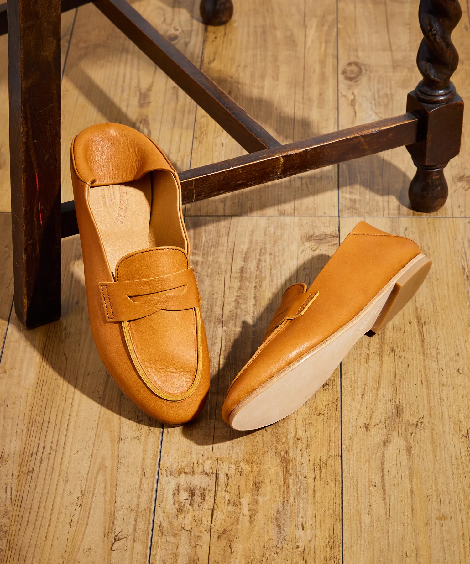 Мужские лоферы из натуральной кожи 2way loafers PADRONE ARCOLLETTA camel — фото 3