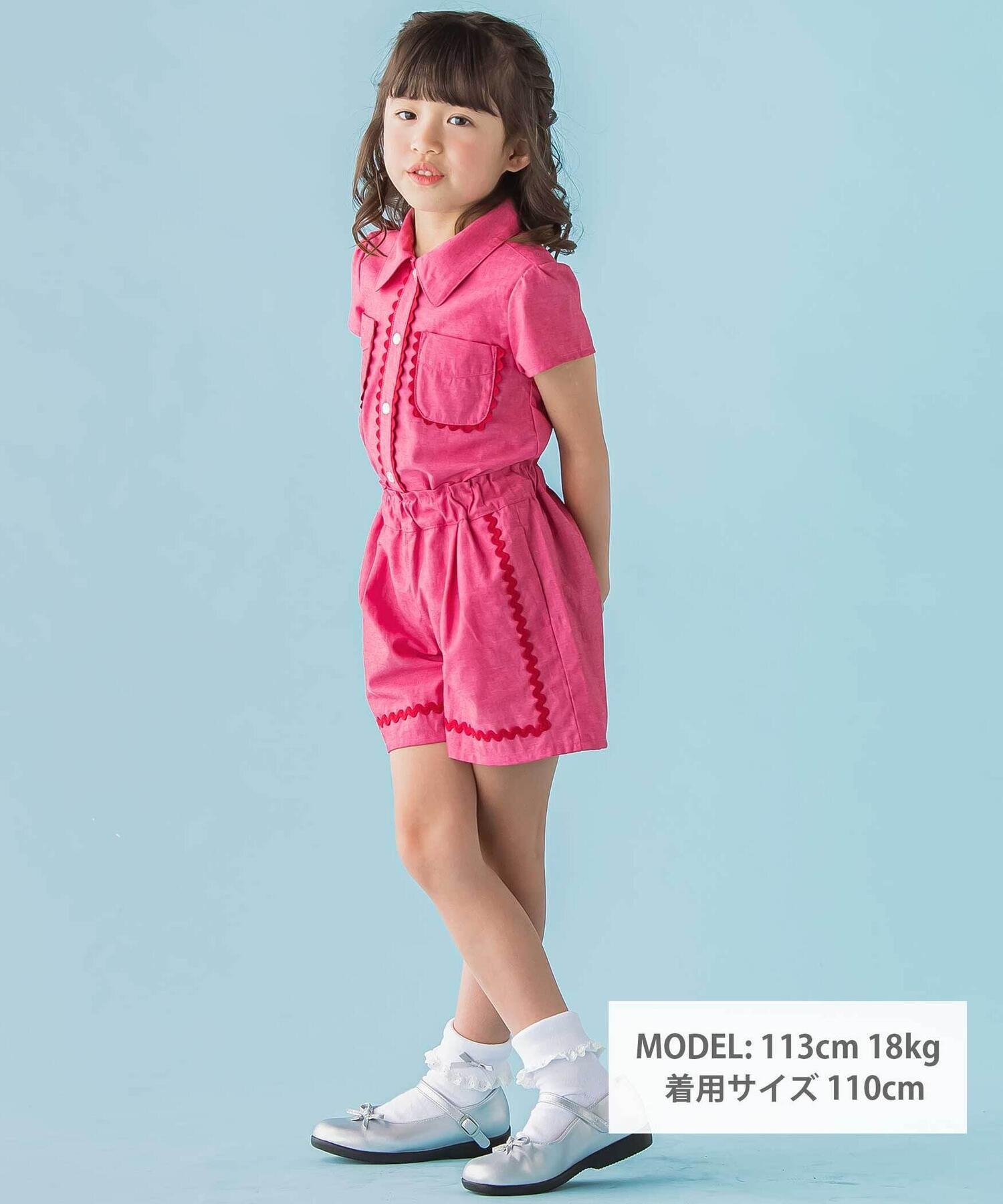 Комплект из комбинезона, блузки и шорт (95-150 см) BeBe Petits Pois Vert, Red — фото 2