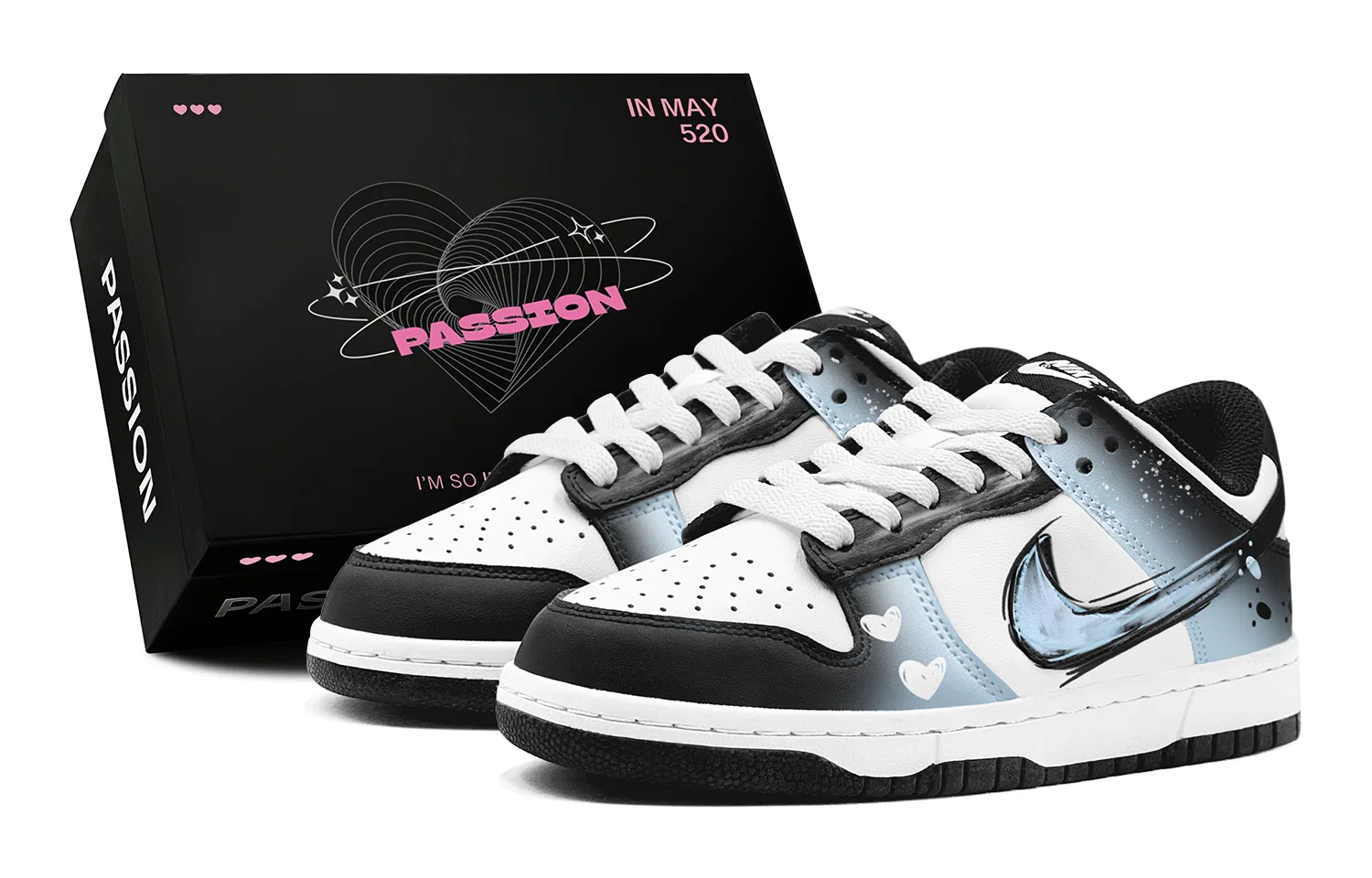 Кроссовки кастомные Nike Dunk Low Blue