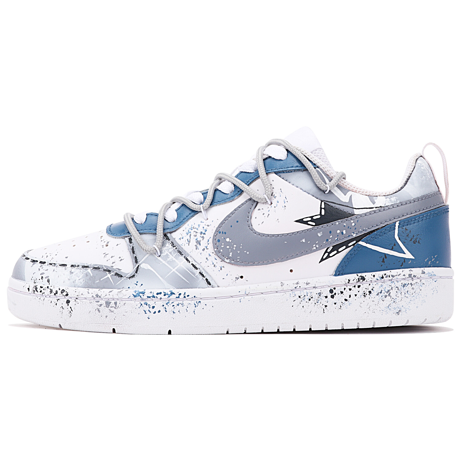 

Кроссовки Nike Court Borough Kids' Skateboarding Shoes Grade School, синий/белый