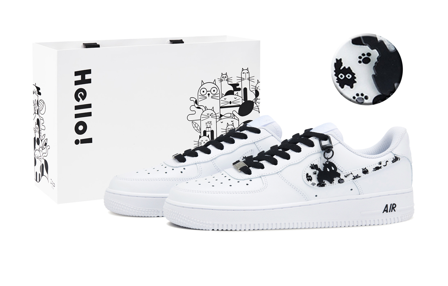 

Nike Кроссовки Air Force 1 Low Top Skateboard Unisex бело-черные, цвет White Black