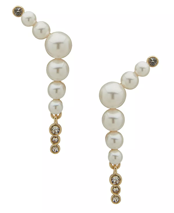 

Серьги-Гвоздики золотистого оттенка со стеклянным камнем, стеклянным жемчугом и кубическим цирконием Emily In Paris, white