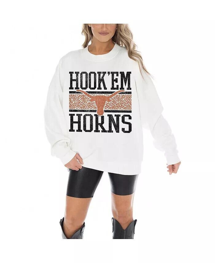 

Женская белая толстовка-пуловер Texas Longhorns Fair Catch Gameday Couture