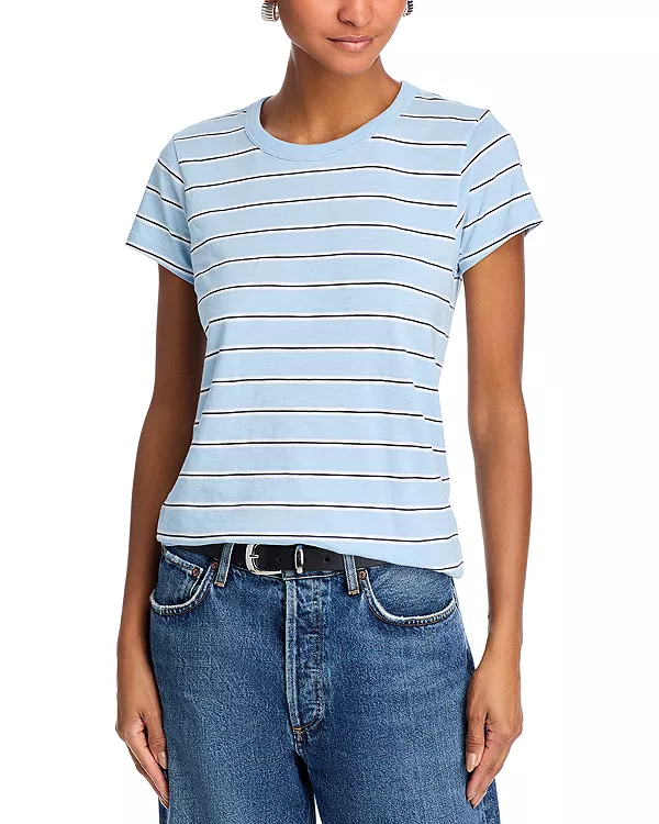 

Футболка в полоску с неоднородной текстурой Rag & Bone, синий