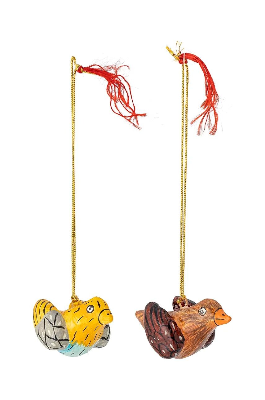 

Набор рождественских украшений Bloomingville Carmela Ornament, 2 шт, желтый