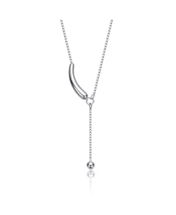 

Минималистичное изогнутое Y-образное ожерелье с покрытием из белого золота Genevive, white