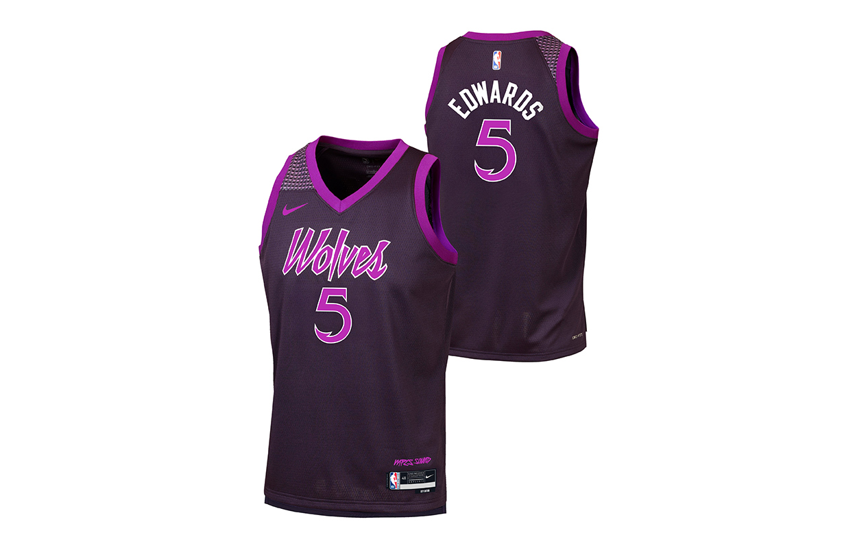 X Баскетбольная майка НБА для подростков Nike, timberwolves city edition — фото 4