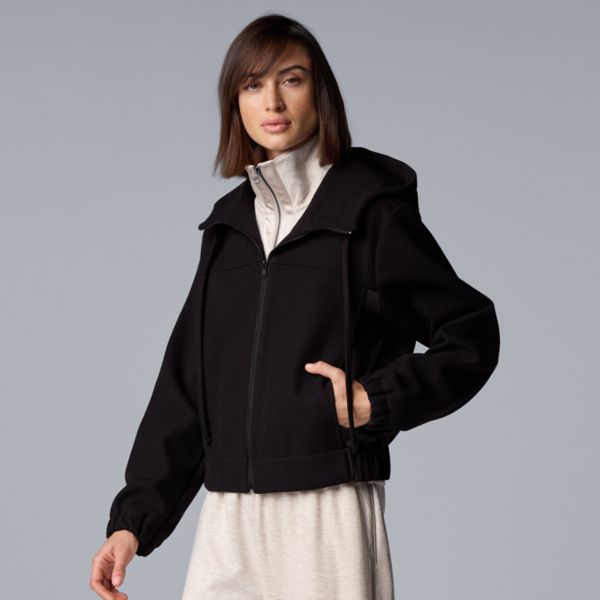 

Женская короткая куртка с капюшоном Simply Vera Vera Wang, черный