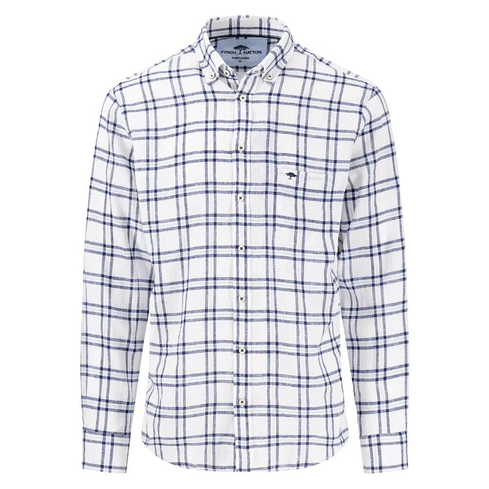 

Рубашка Fynch Hatton Linen Classic Checks, белый