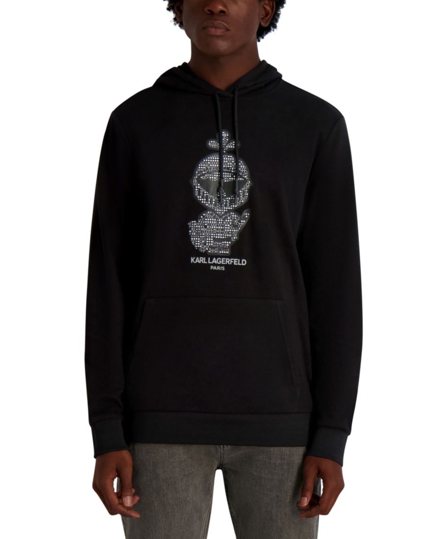 

Мужская толстовка с капюшоном из французского махрового трикотажа KARL LAGERFELD PARIS, Black