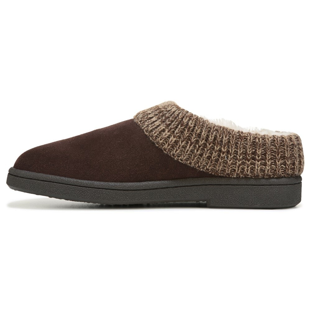 Женские тапочки-сабо с вязаным воротником Clarks, коричневый — фото 4