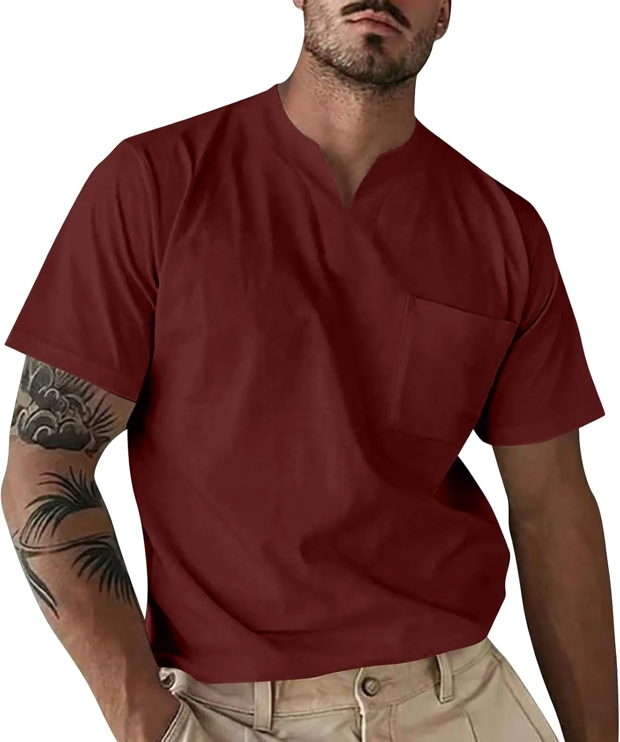 

Мужская футболка с V-образным вырезом Casual HYYGOCCTV