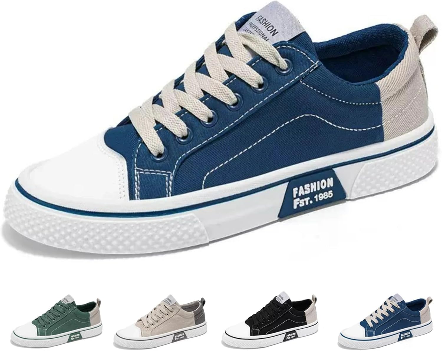 

Мужские модные повседневные кроссовки MACEFIL из холщовой ткани, дышащие, классические на шнуровке, удобные, для улицы и ходьбы, синий