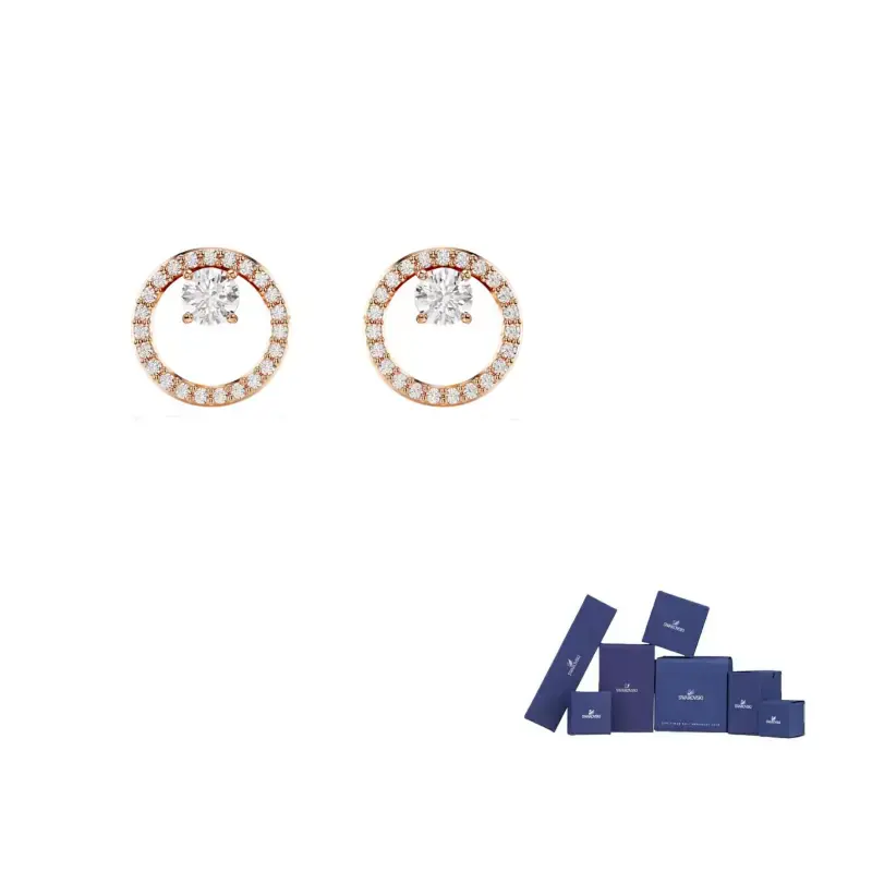 

Swarovski Серьги-гвоздики с синтетическим фианитом, женские, rose gold