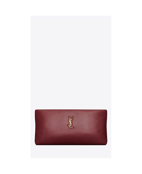 

Длинный клатч Calypso из кожи ягненка Saint Laurent, цвет Red