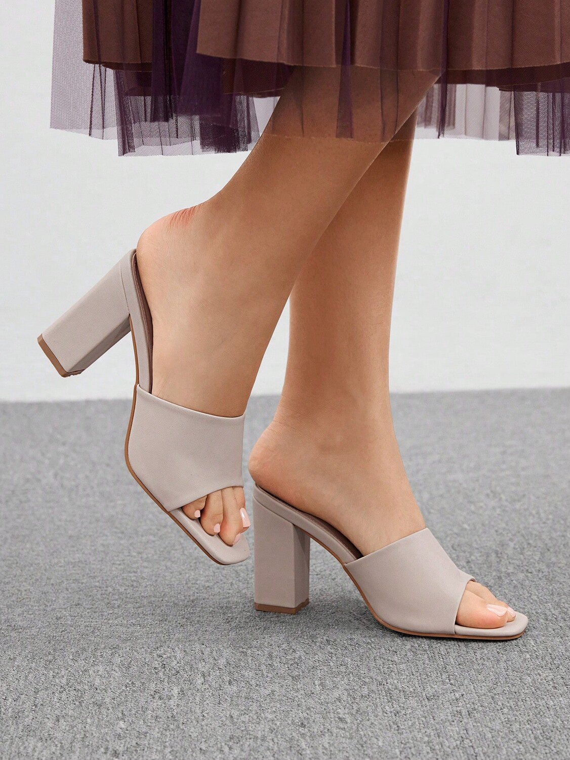 

Женские босоножки на высоком каблуке BIZCHIC, однотонные, подходят для повседневного ношения Cuccoo, бежевый