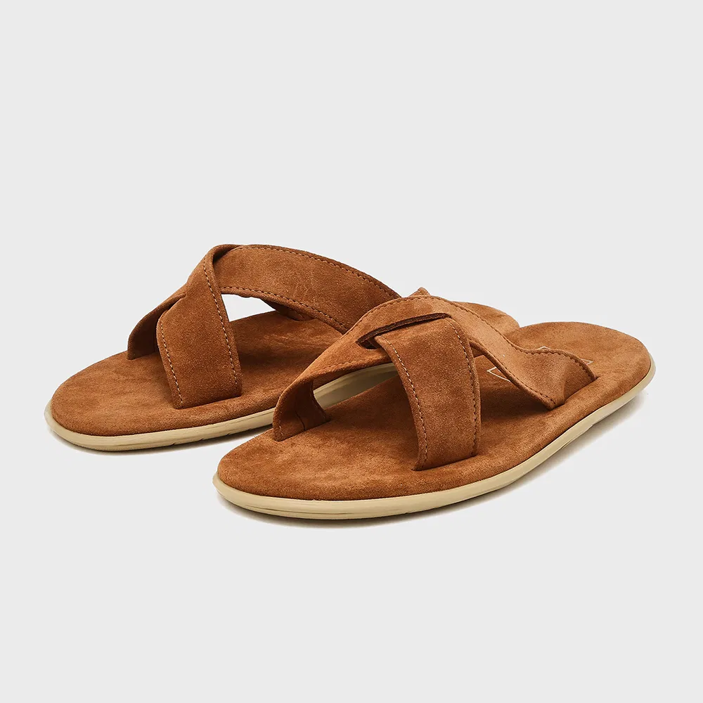 Унисекс кожаные слайды Camel от Island Slipper