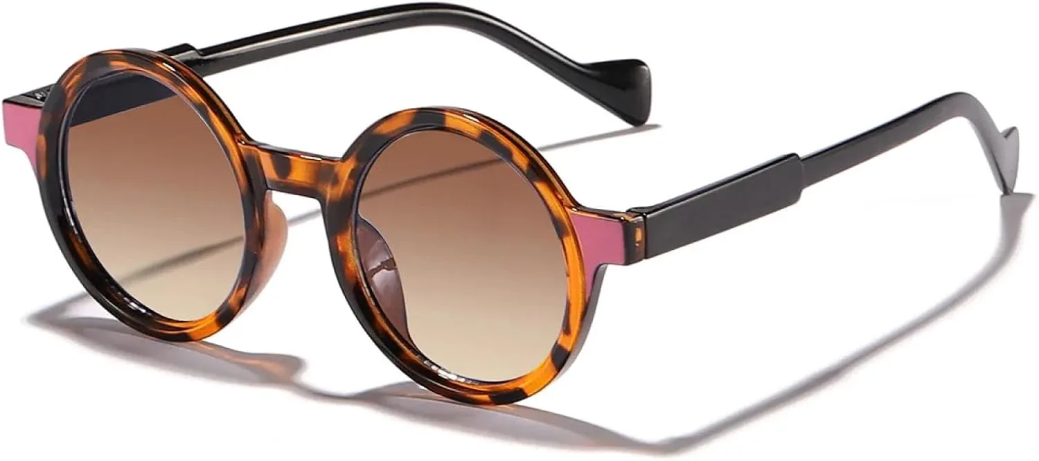 

Солнцезащитные очки с защитой от УФ-излучения UV400 | Круглая оправа | Для женщин и мужчин | Для занятий спортом на открытом воздухе и вождения DSVIGF, Leopard