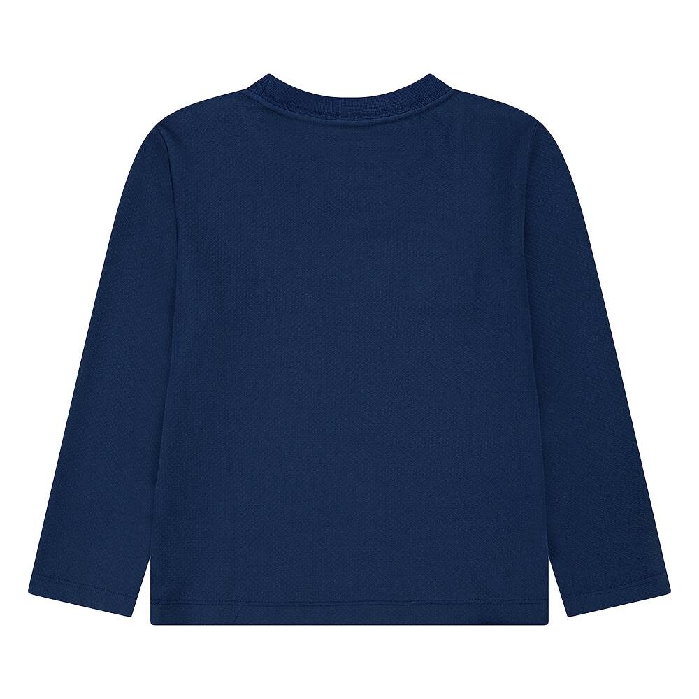 Двухцветная футболка Nike Dri-FIT Swoosh с длинными рукавами для малышей и мальчиков (для мальчиков), темно-синий — фото 2