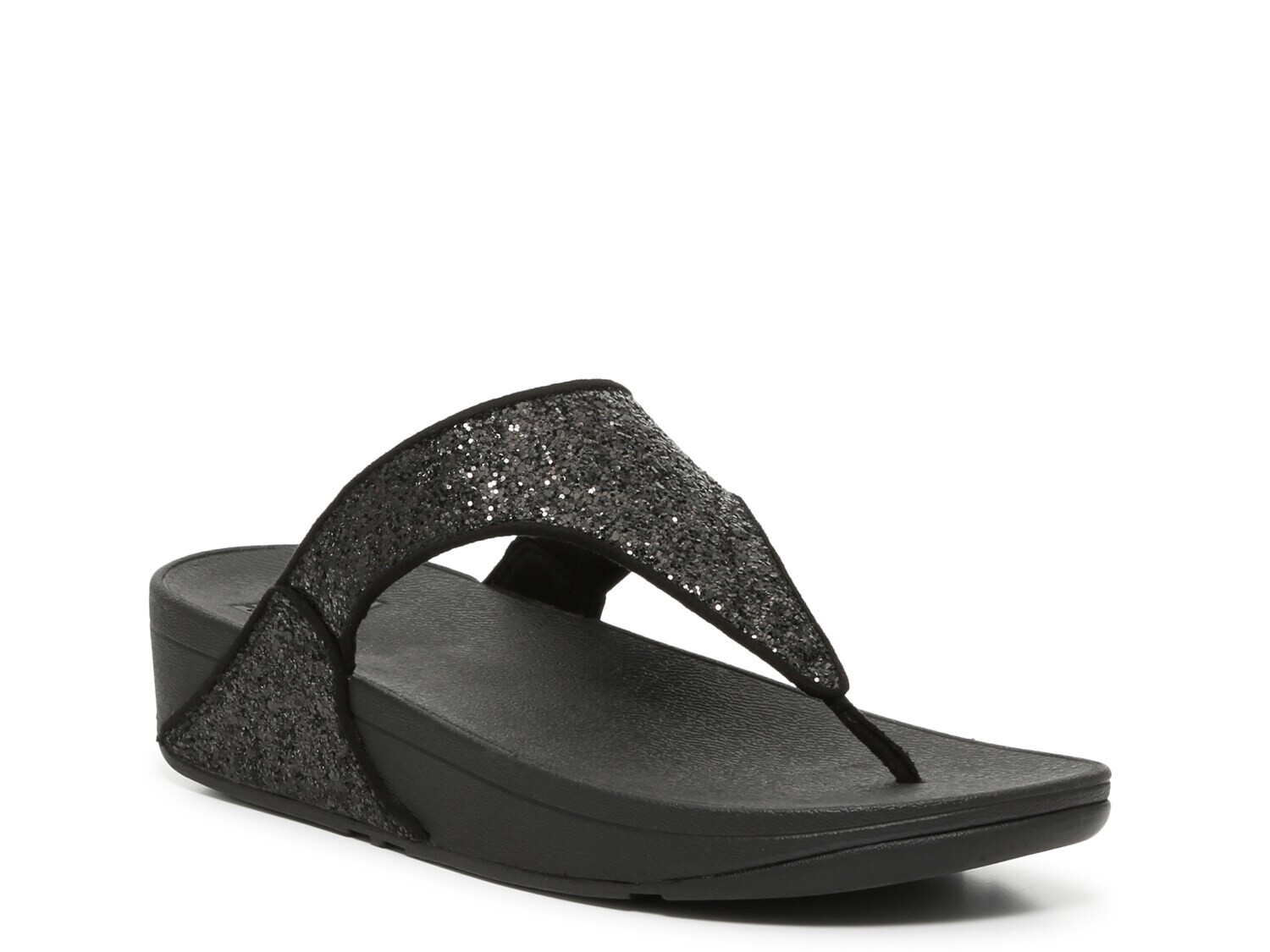 Сандалии FitFlop Shimma Glitter на танкетке, черный
