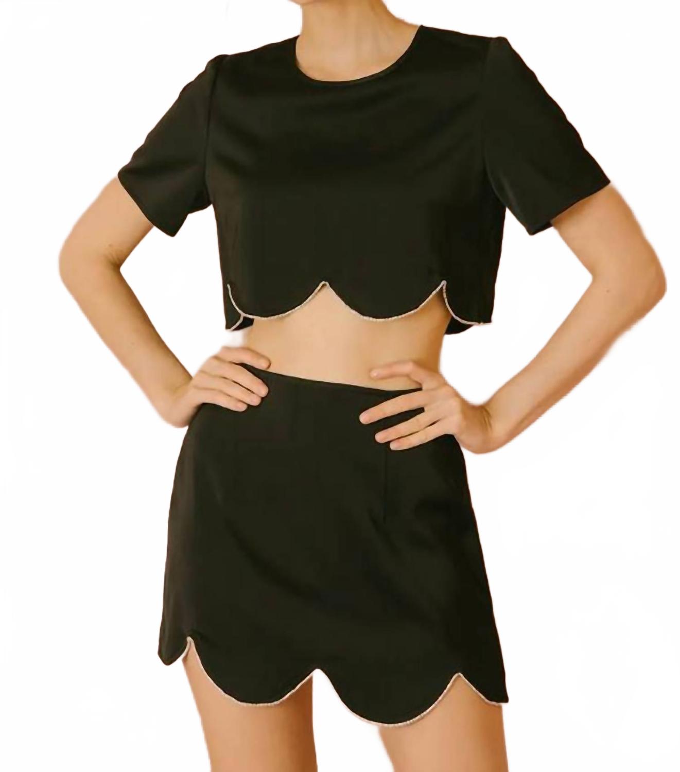 

Укороченный топ со стразами, черный Storia, черный