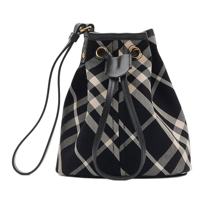 

Хлопковая сумка с отделкой из телячьей кожи унисекс черная Burberry