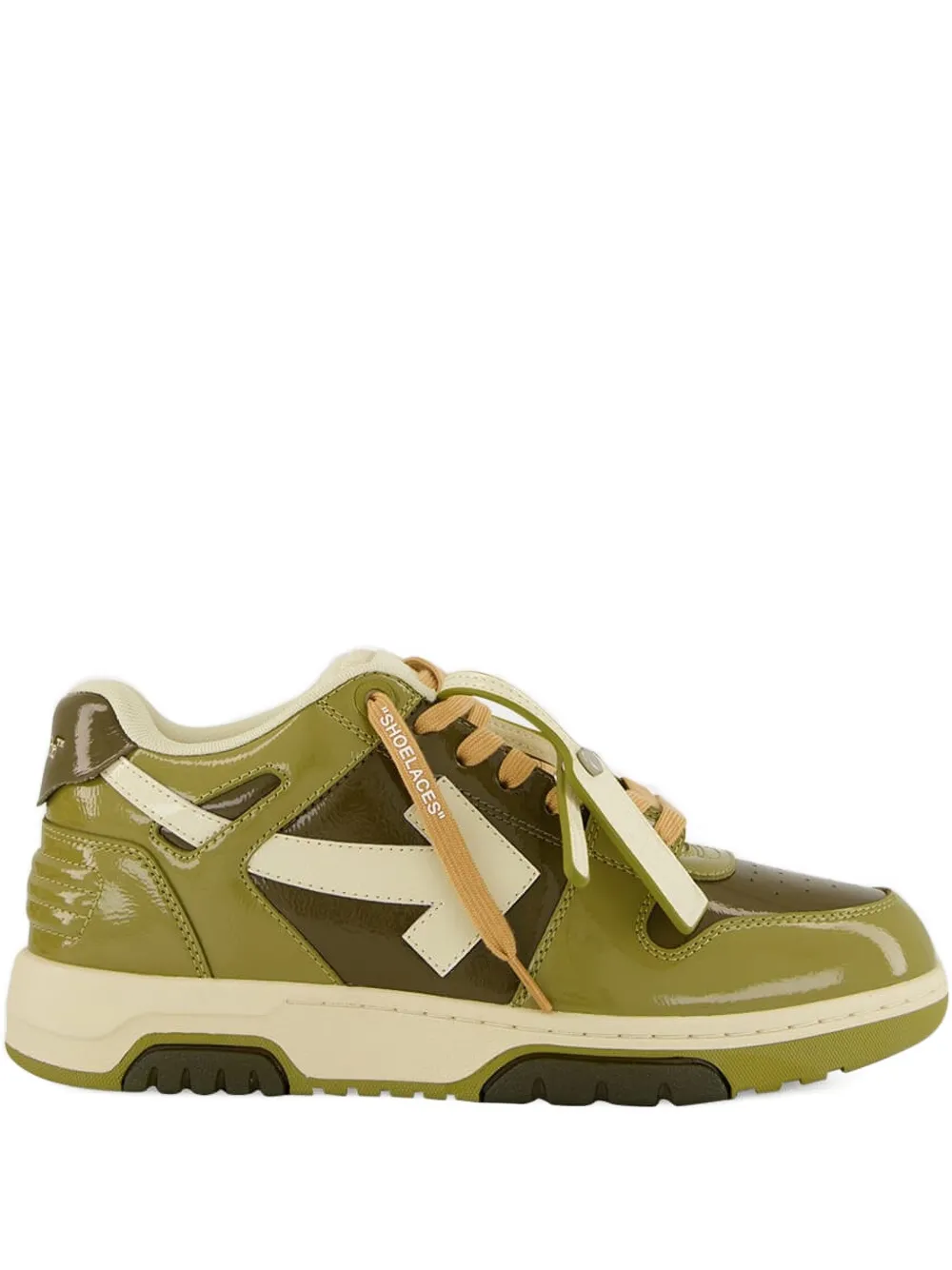 

Кроссовки из лакированной кожи "OOO" Out Of Office Off-White, зеленый