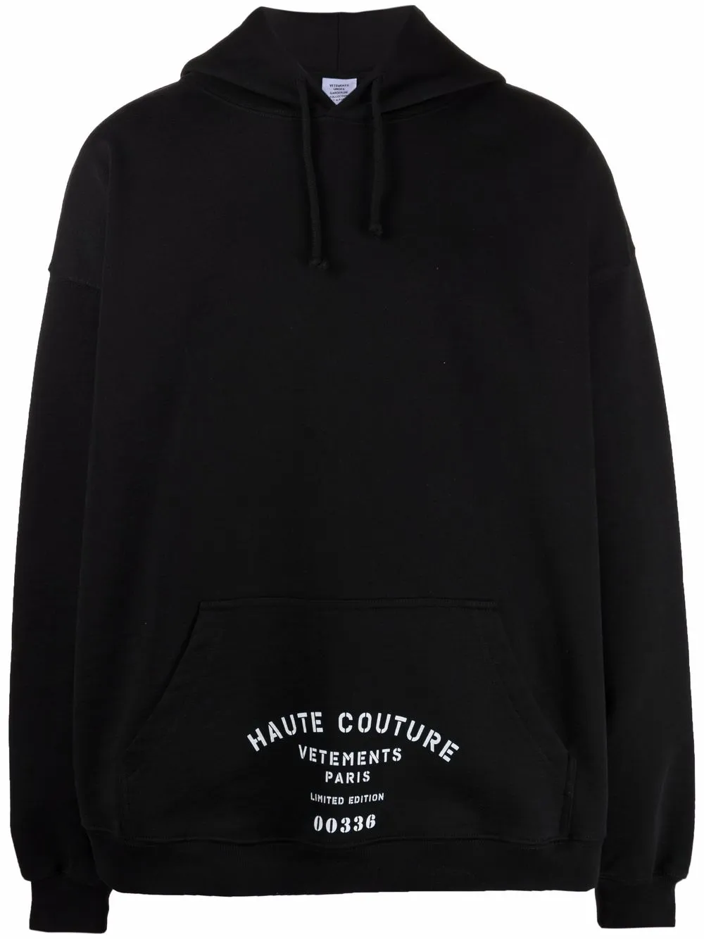 

Худи с карманом и логотипом VETEMENTS, черный