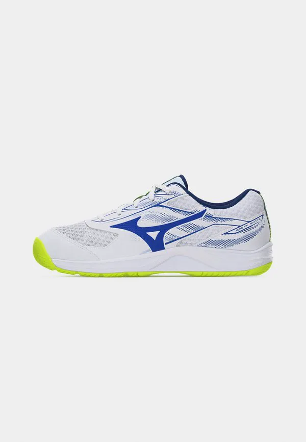 Теннисные кроссовки break shot 5 allcourt all-court Mizuno, White/Dazzling Blue/Lightning Yellow — фото 2