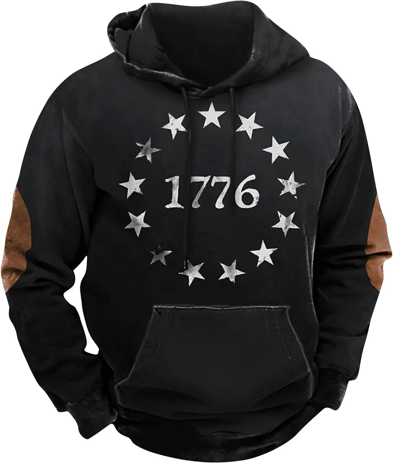 

Графический худи для мужчин с этническим цветочным принтом, оверсайз GOFULY