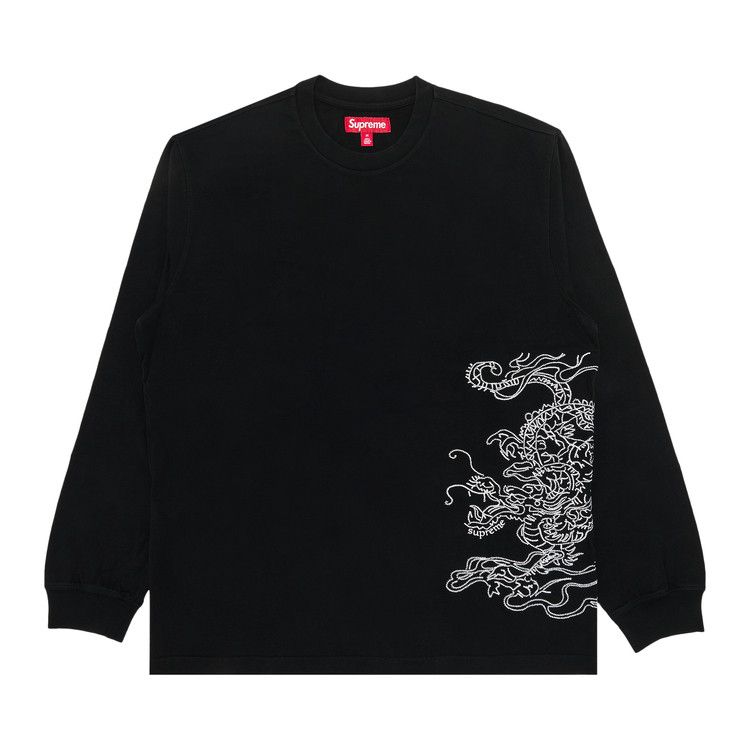 

Топ Supreme Dragon Embroidered Long-Sleeve Top, Black