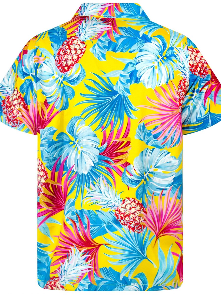 Рубашка на пуговицах классического кроя King Kameha Pineapple Leaves, желтый — фото 2