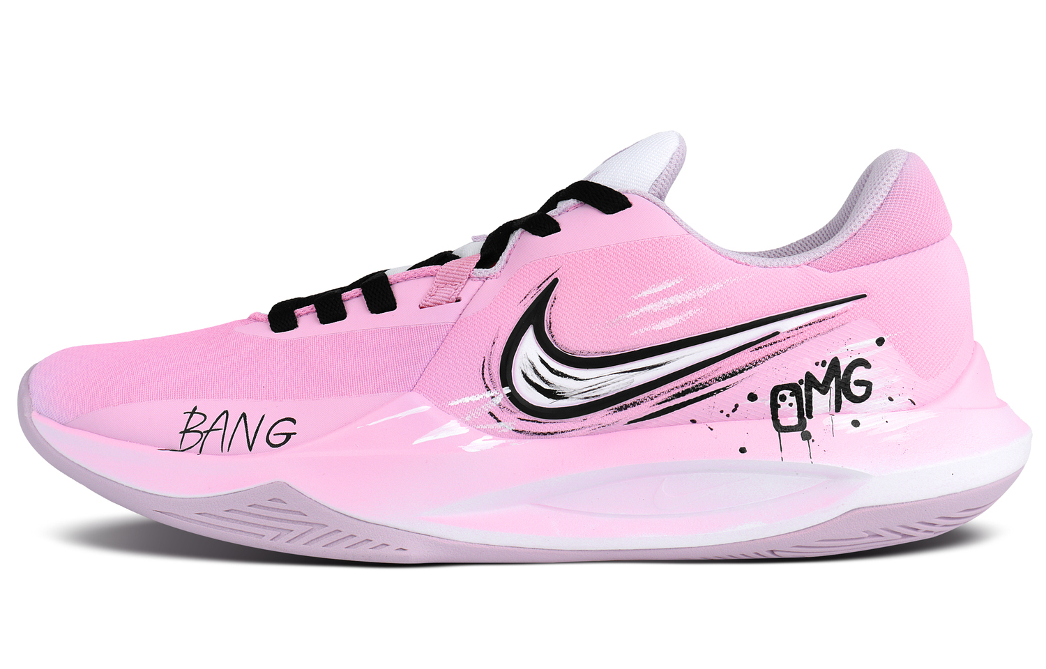 

Nike Точность 6 амортизация, износостойкие низкие баскетбольные кроссовки мужские свежий pink