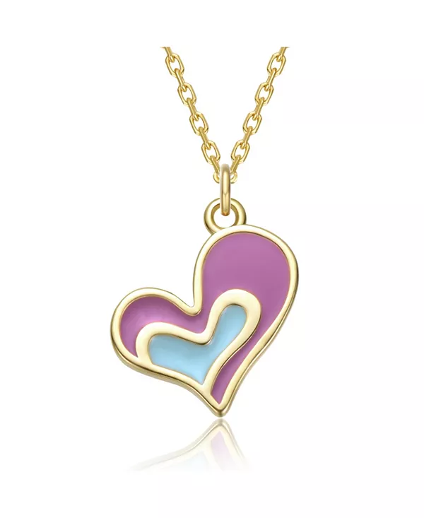 

Ожерелье с кулоном в форме сердца, покрытое 14-каратным золотом и цветной эмалью Gigigirl, purple