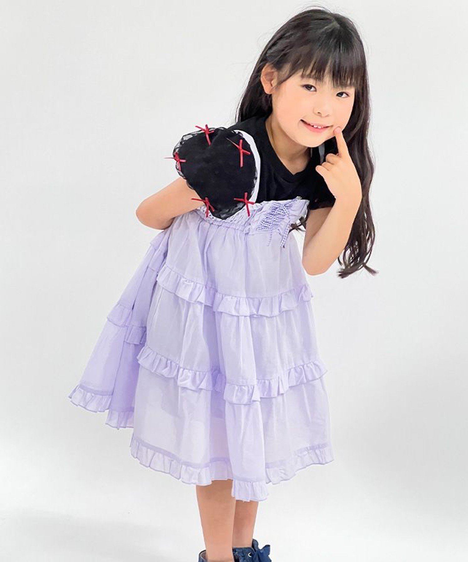 Платье из хлопка, растягивающегося в двух направлениях Axes femme kids, Lavender — фото 4