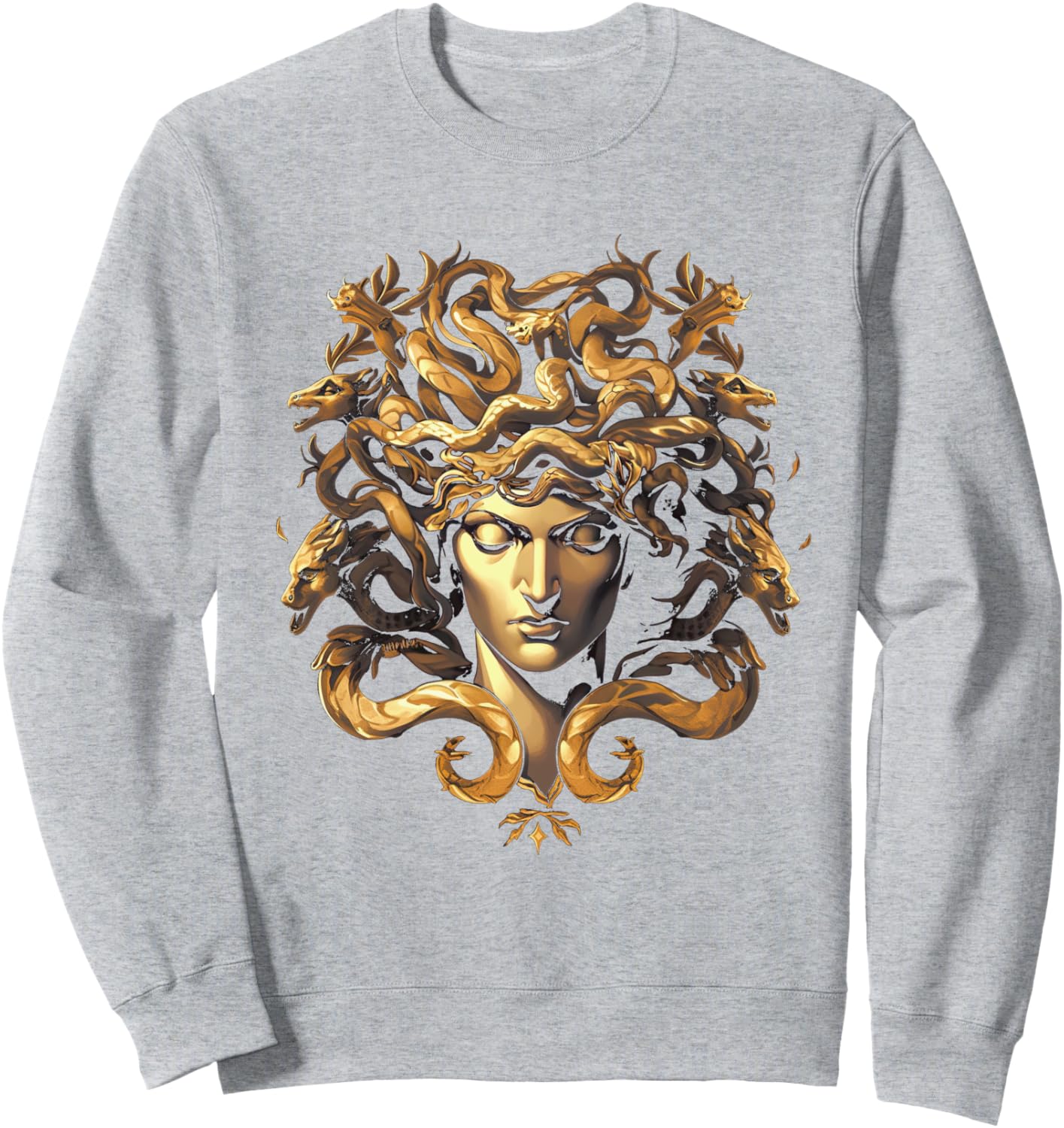 

Толстовка с изображением головы Медузы из греческой мифологии и древних змеиных волос Ancient Greek Gods Designs, серый