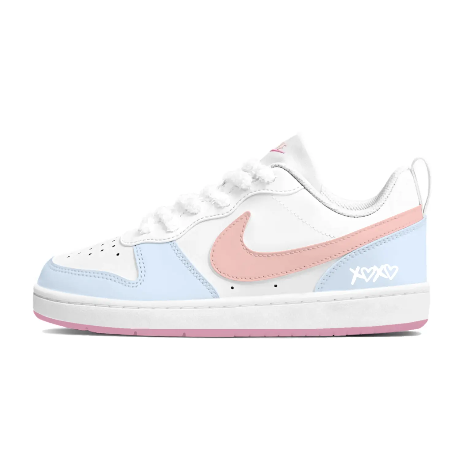 Nike Кроссовки для скейтбординга Court Borough Sea Salt Soda Low top Kids' синий розовый для подростков — фото 2
