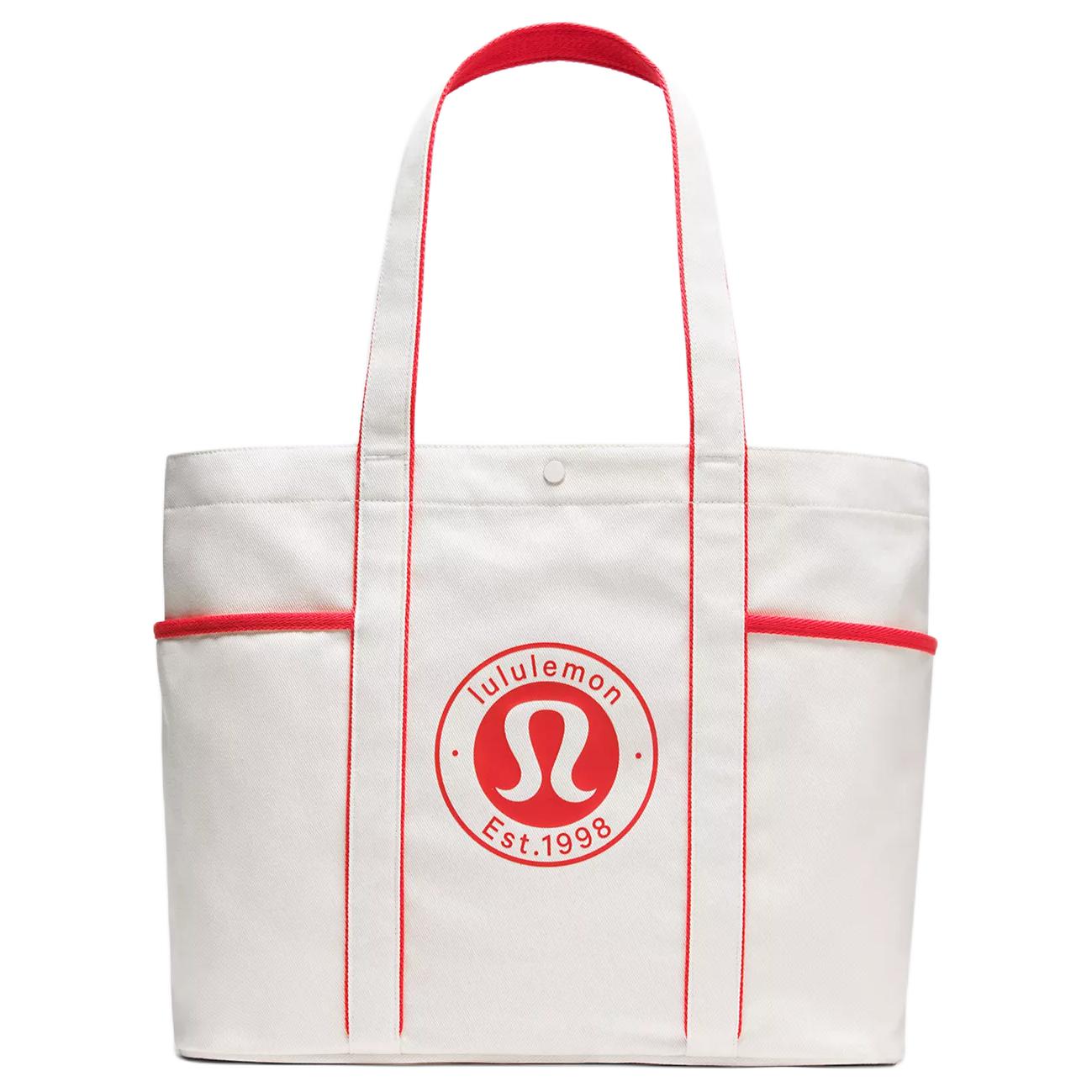 

Lululemon Хлопковая наплечная сумка Regular Women's Natural & Red