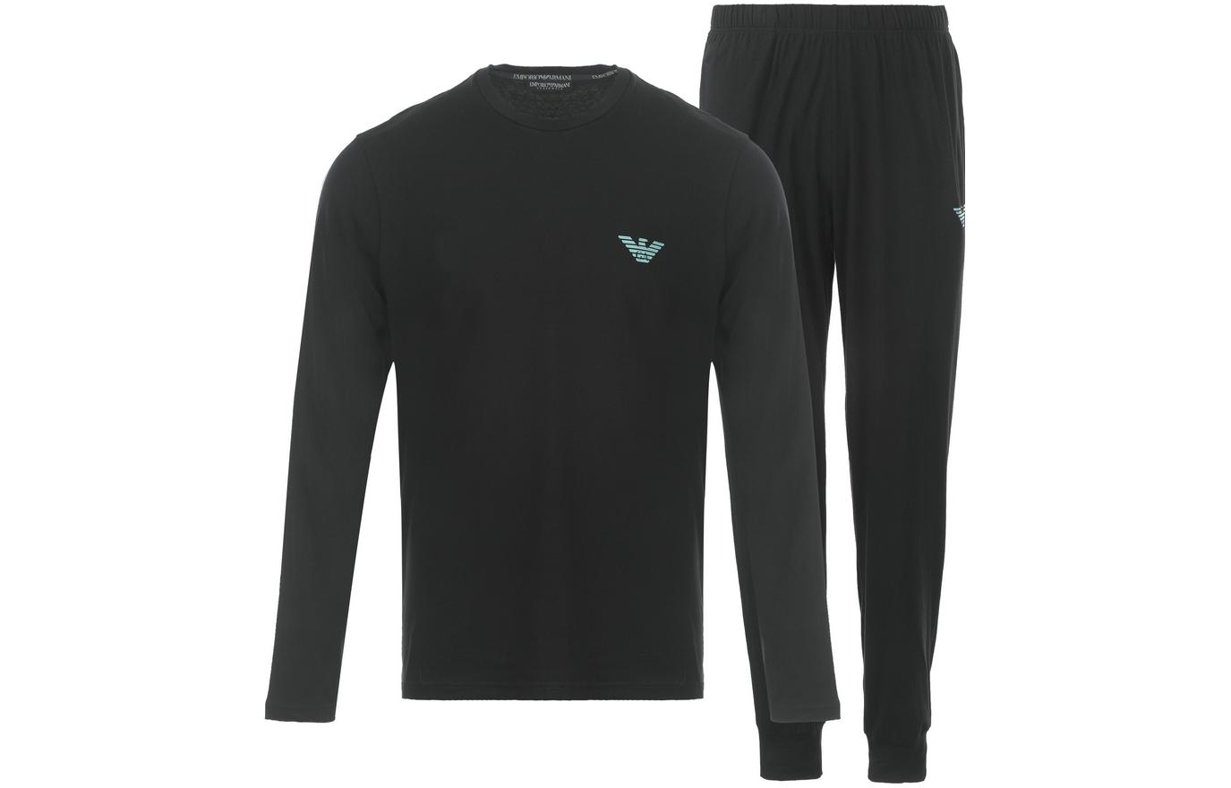 

Футболка мужская черная EMPORIO ARMANI повседневная спортивная осень-зима 2023