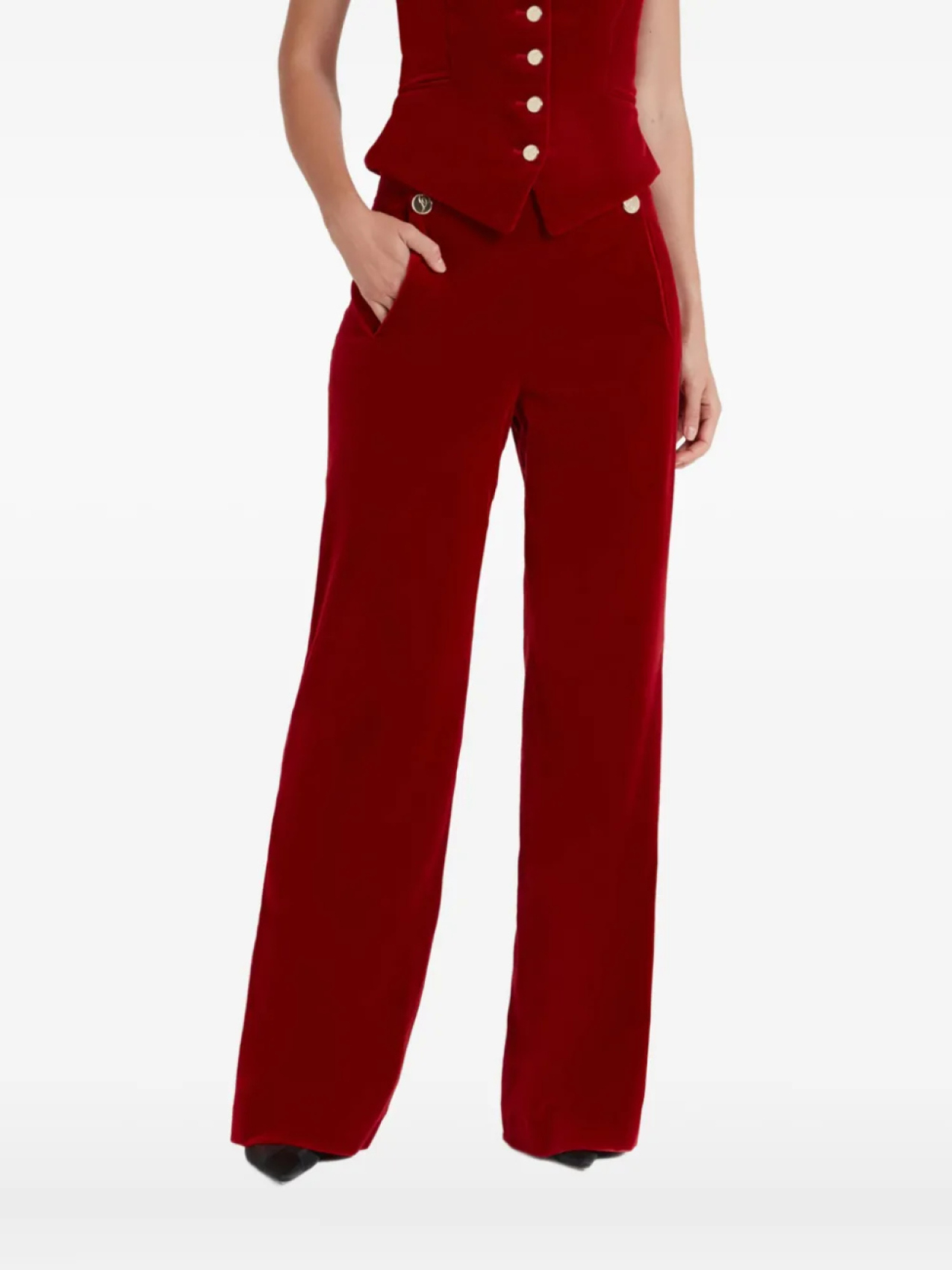 

Брюки из бархата Temperley London Clove, красный