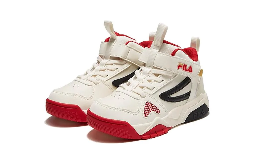 FILA KIDS Высокие детские скейтерские кроссовки с амортизацией и износостойкостью white red для детей 3-7 лет — фото 4