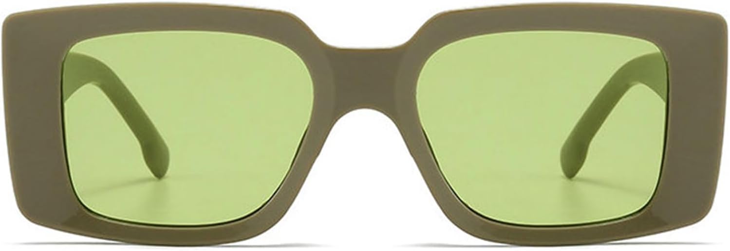 

Солнцезащитные очки Willochra с массивной квадратной оправой для женщин и мужчин, модные ретро-очки в квадратной оправе, зеленые солнцезащитные очки, массивные прямоугольные очки, Green