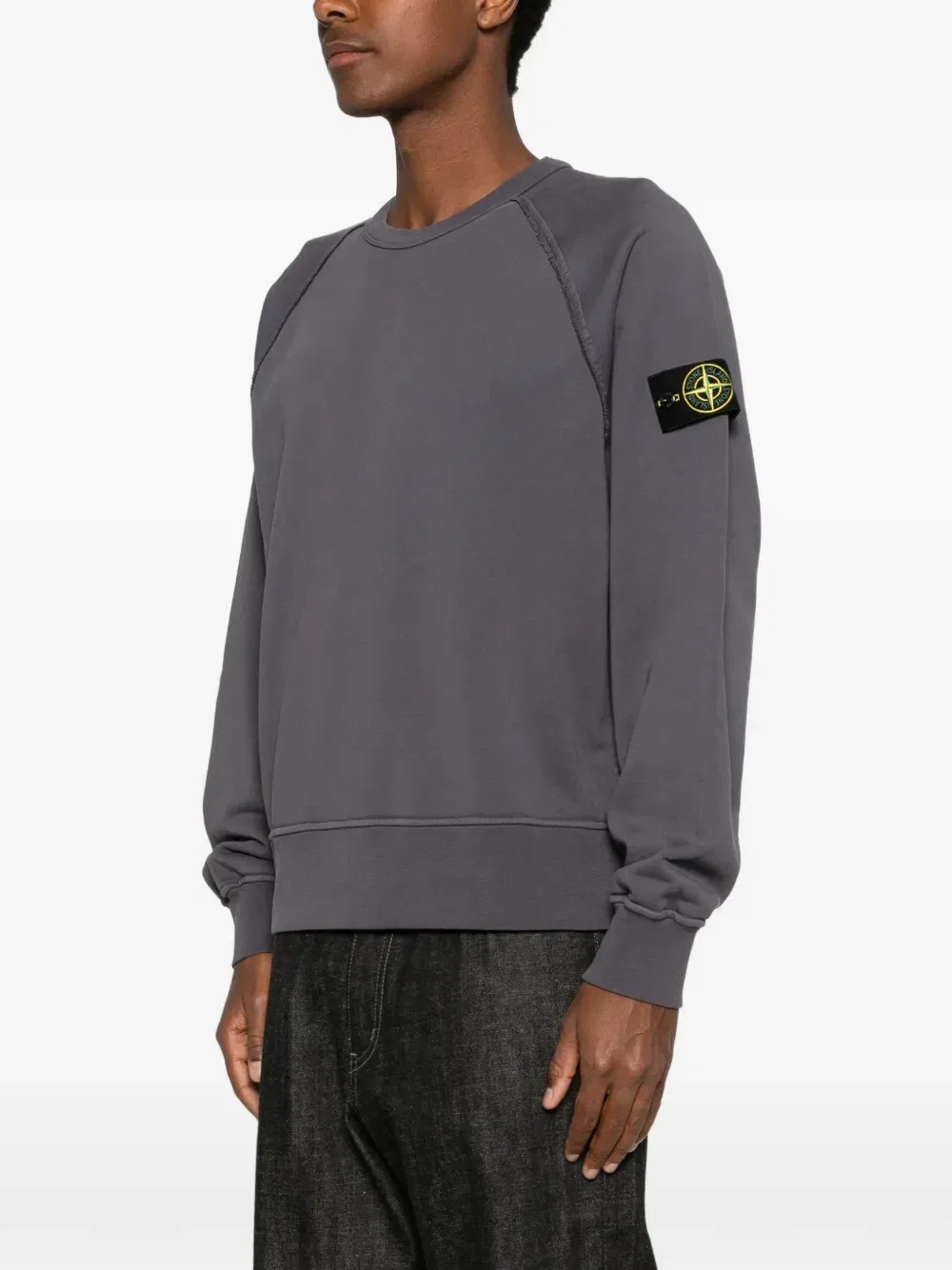 Свитшот с нашивкой в виде компаса Stone Island, серый — фото 3