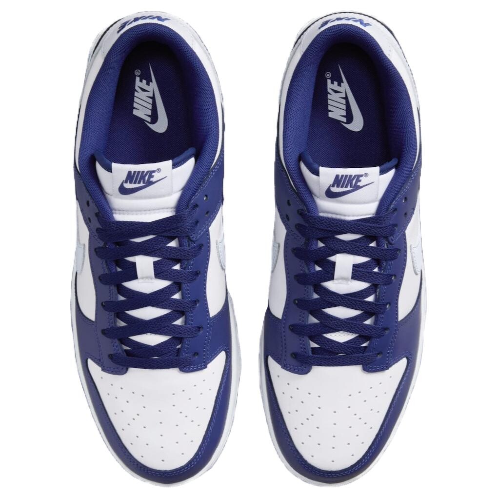 Кроссовки Nike Dunk Skateboarding Shoes Men Low-top White - Dark Blue - Gray, белый/синий — фото 4