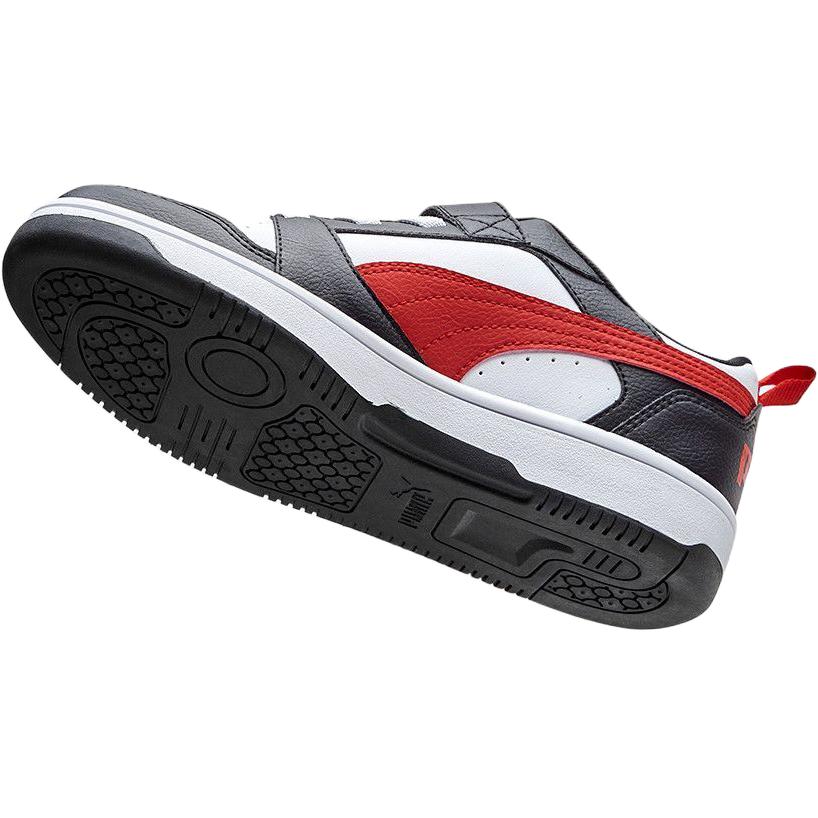 Низкие детские кроссовки для скейтбординга Rebound V6 Lo для подростков PUMA, черный/белый/красный — фото 4