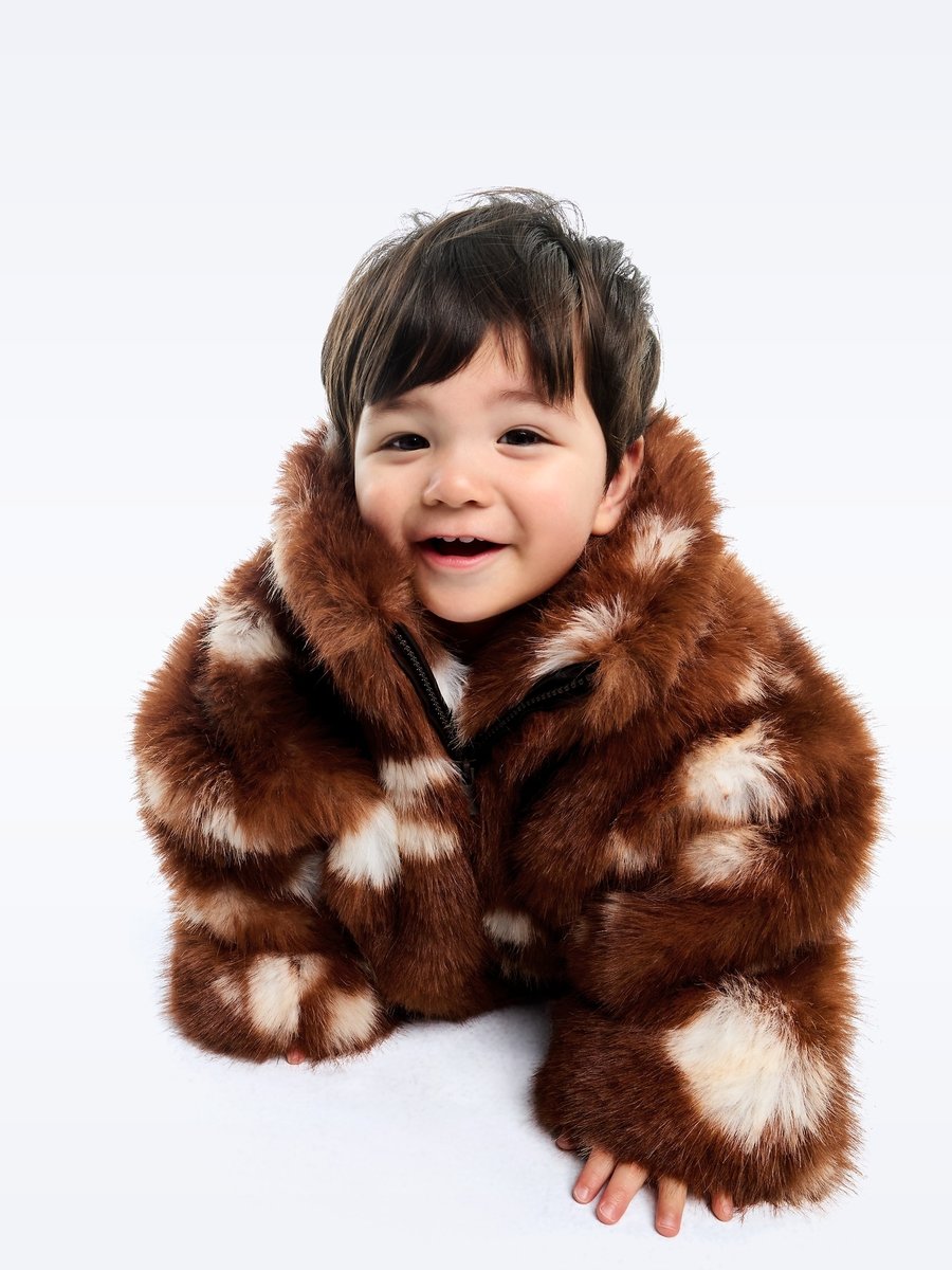 Зимняя куртка GAP GAP X SANDY LIANG BAMBI HALF ZIP, Brown/White/Brown — фото 2